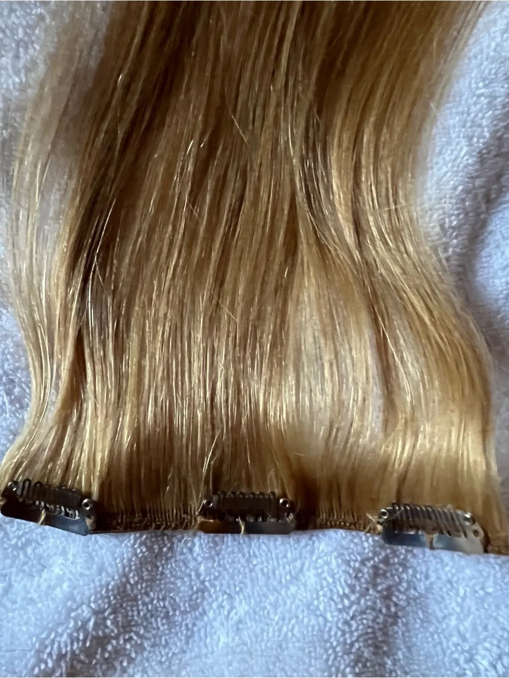 Human Blonde Clip-In Hair Extensions - Natural Blonde 15”